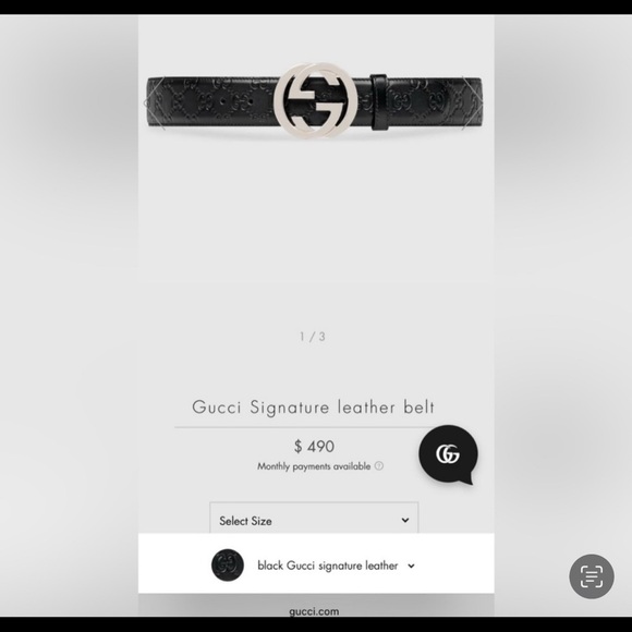 Gucci Signature Leather Belt - Picture 1 of 5